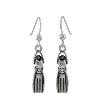 Dive Fin Sterling Silver Hook Earring TE967 - Jewelry